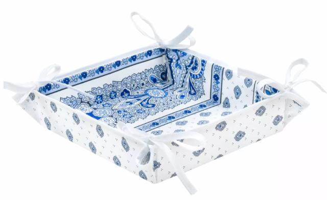 Provencal bread basket (Marat d'Avignon / Bastide white blue) - Click Image to Close